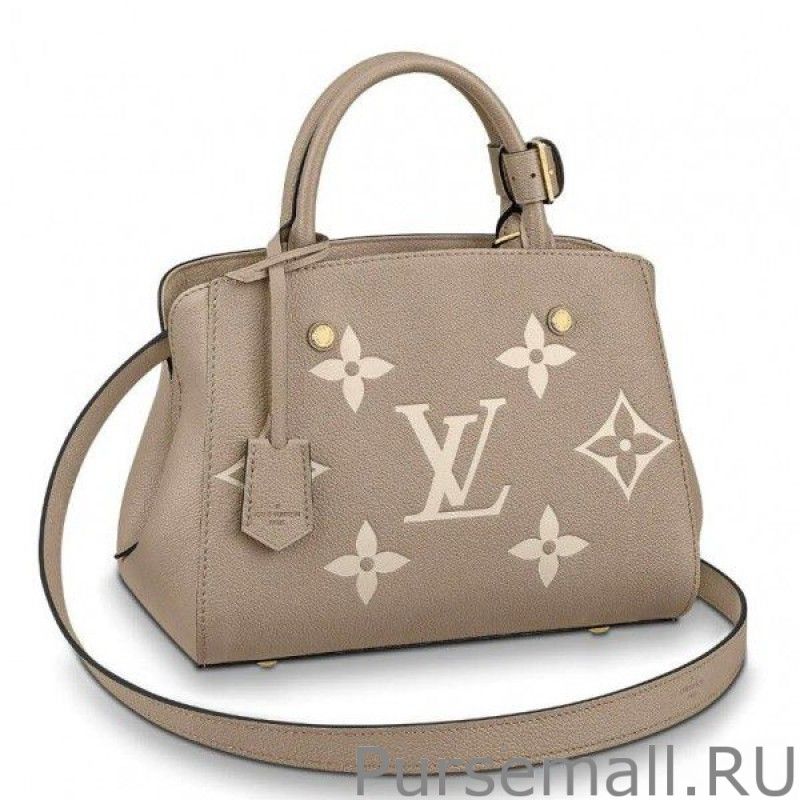 Montaigne BB Bag In Tourterelle Gray Leather M45489