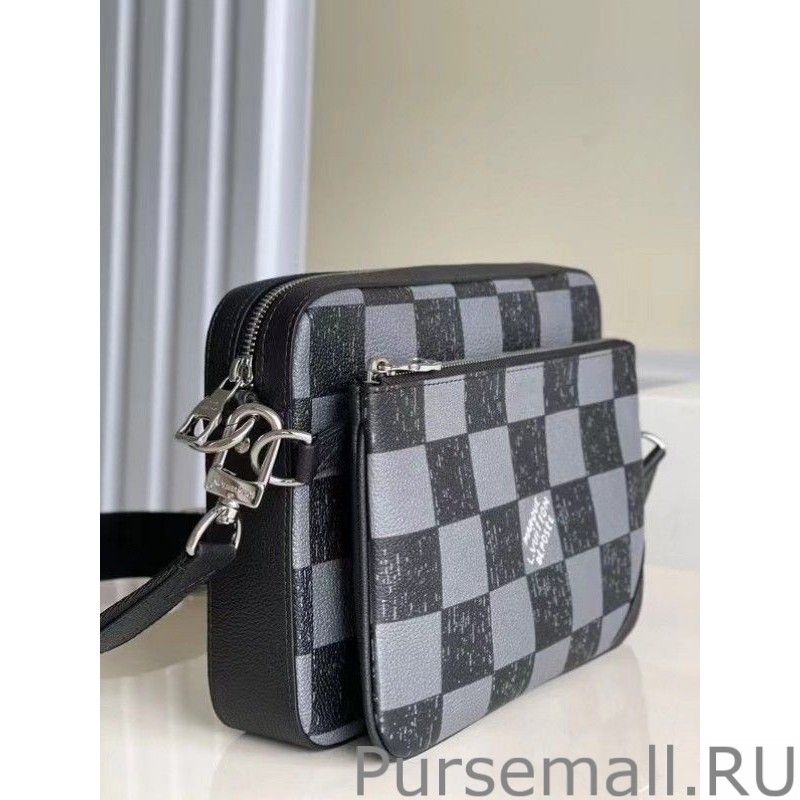 Trio Messenger Bag Damier Leather N80401