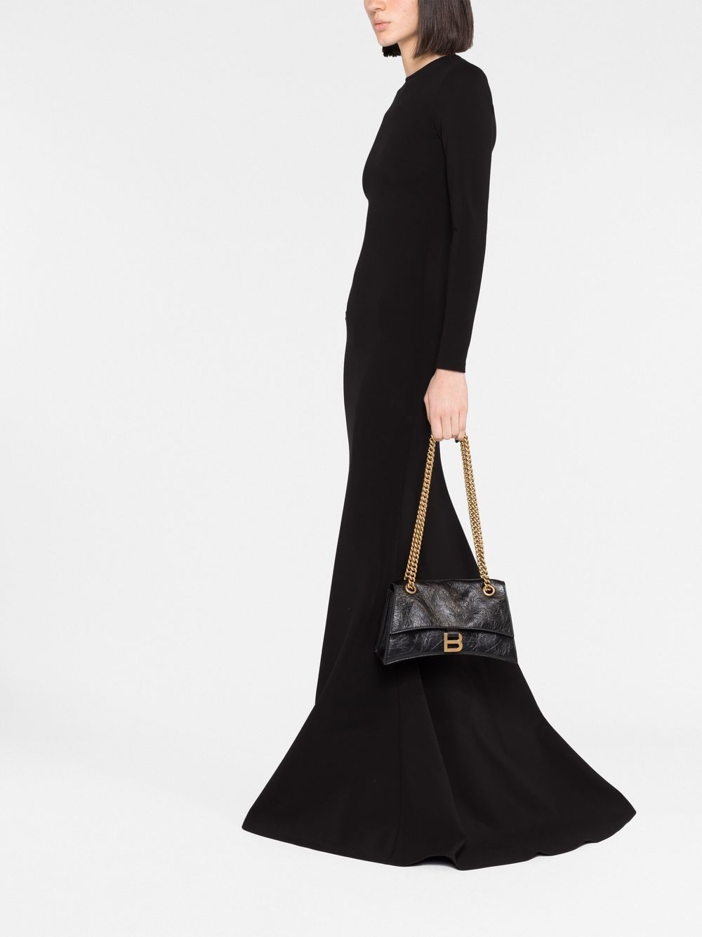 Ba*len*cia*ga crush small leather shoulder bag