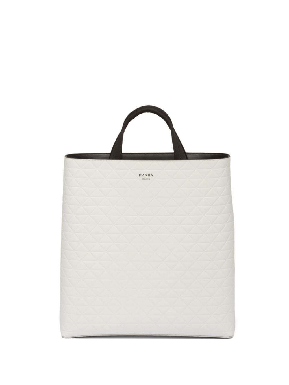 Pra*a embossed-triangles leather tote bag