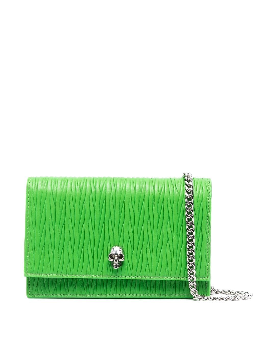 Alexander McQueen skull-stud pleated leather bag