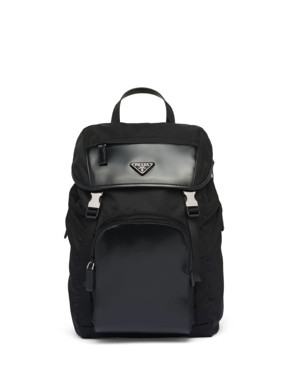 Pra*a triangle-logo panelled backpack