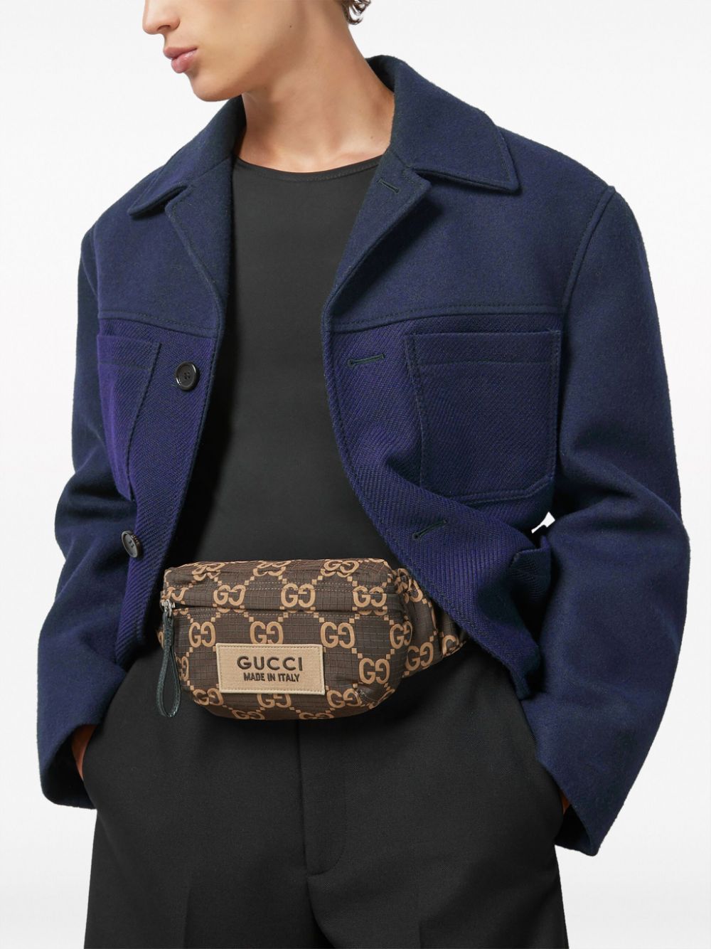 G*u*i large gg-jacquard belt bag