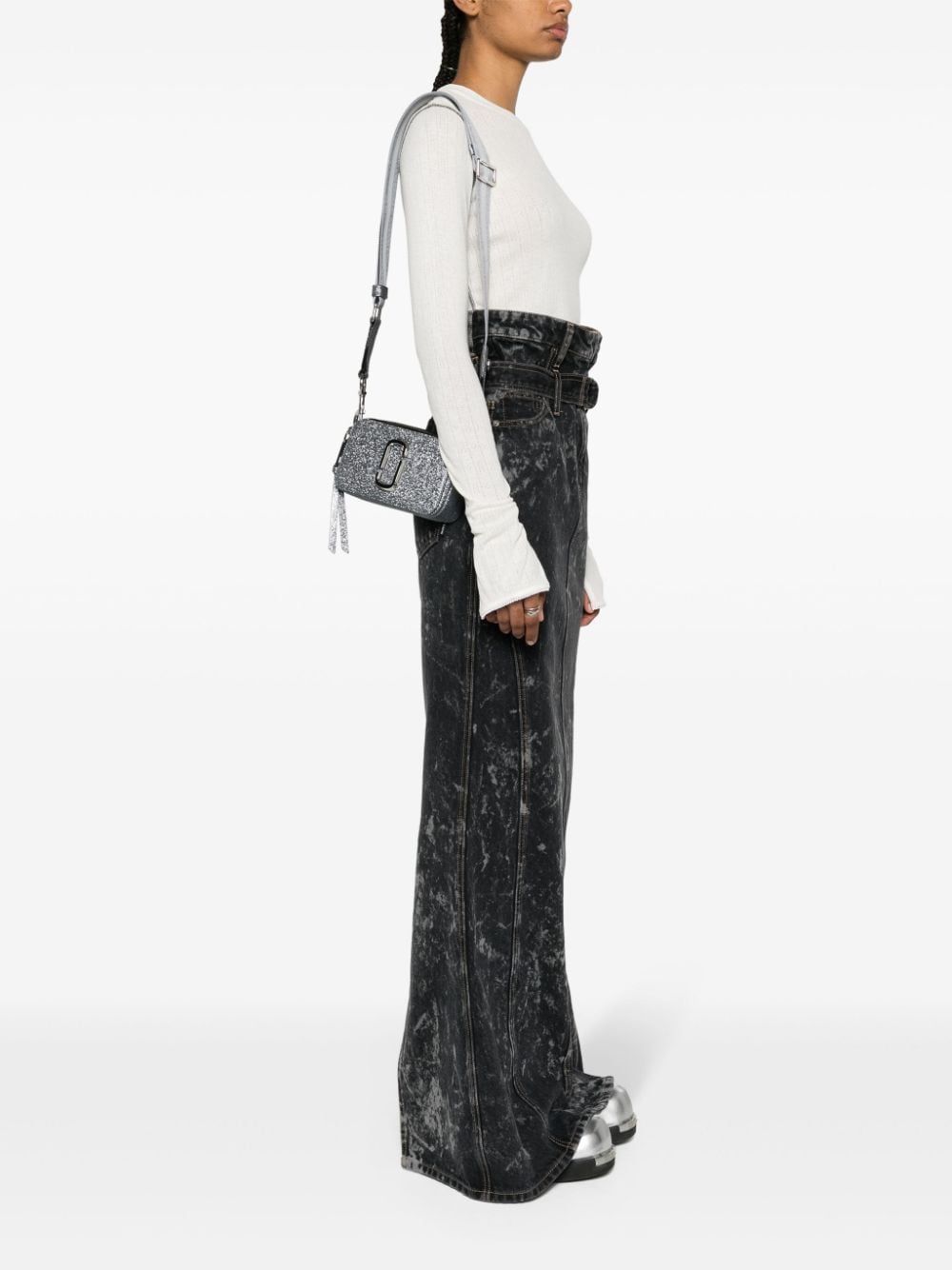 Marc Jacobs The Metallic Glitter Snapshot camera bag