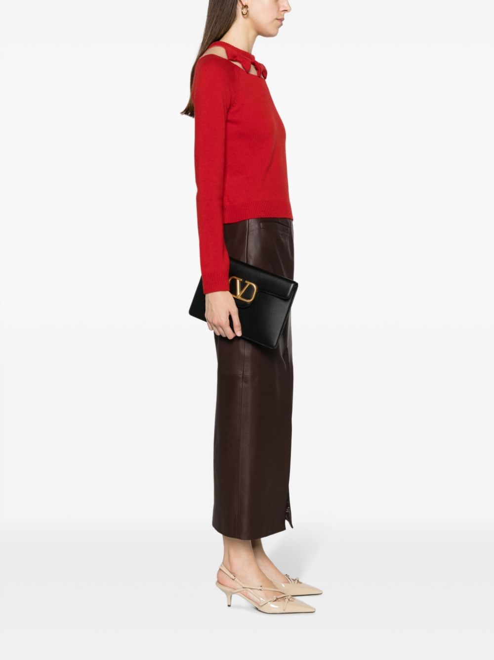 Valentino Garavani Locò leather clutch bag