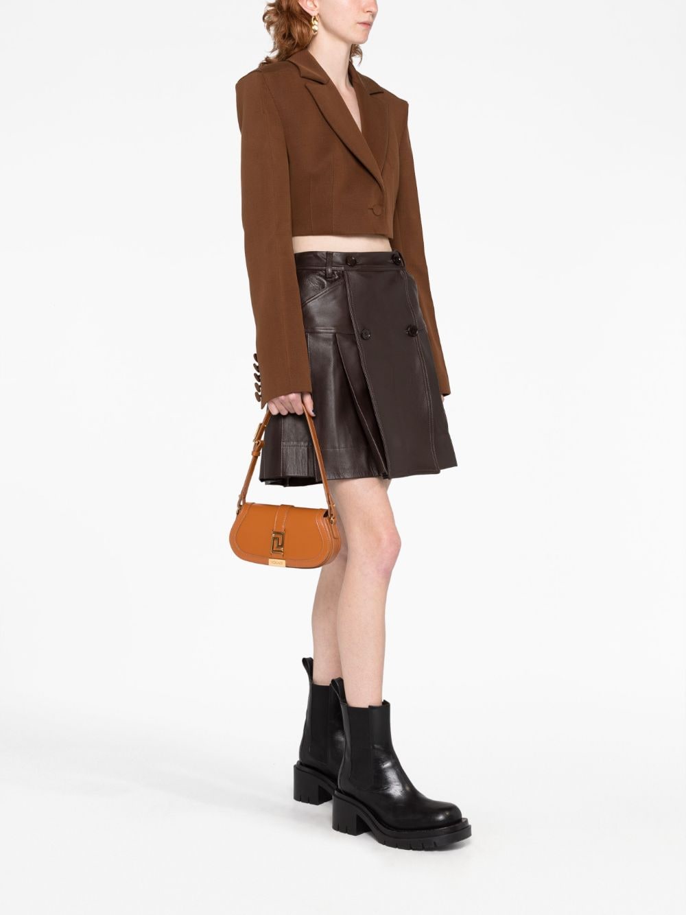 Versace Mini Greca Goddess leather shoulder bag