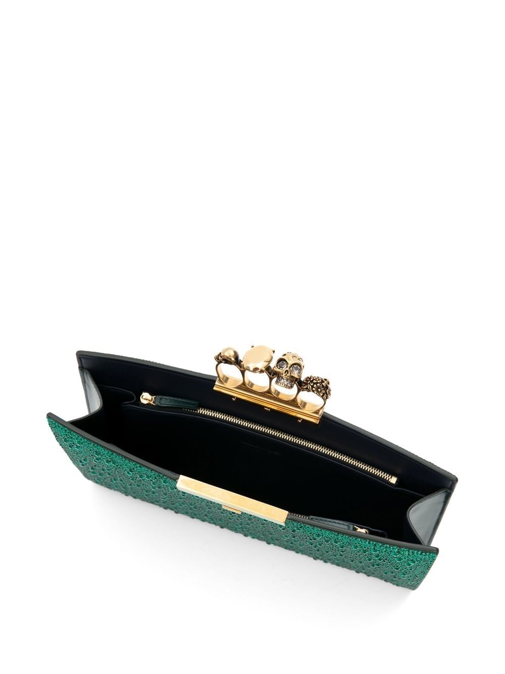 Alexander McQueen crystal-embellished knuckleduster clutch bag