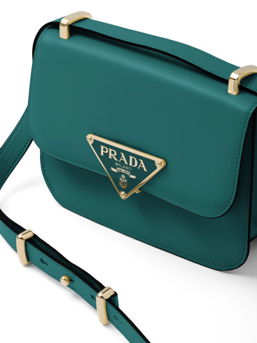 Pra*a emblème saffiano leather shoulder bag
