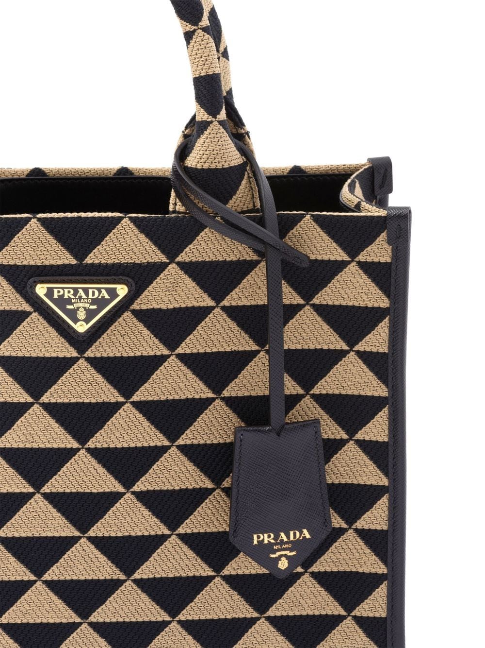 Pra*a small symbole embroidered tote bag