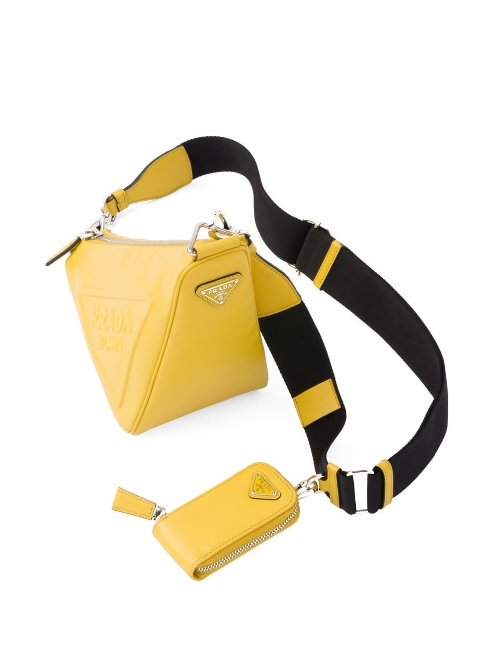 Pra*a triangle leather shoulder bag