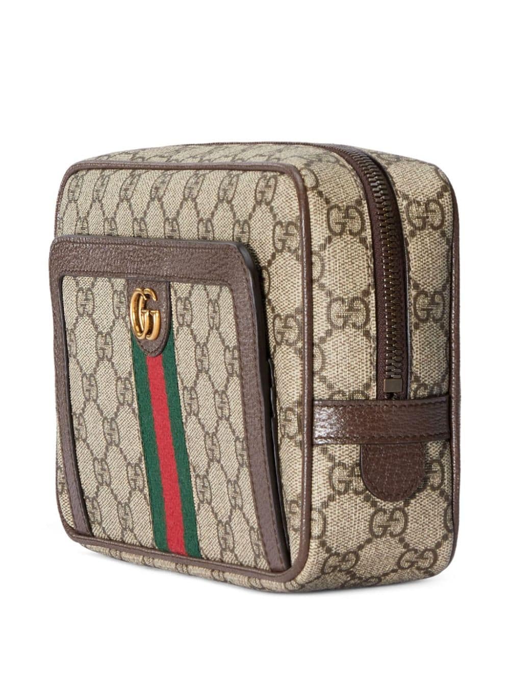 G*u*i ophidia logo-print clutch bag