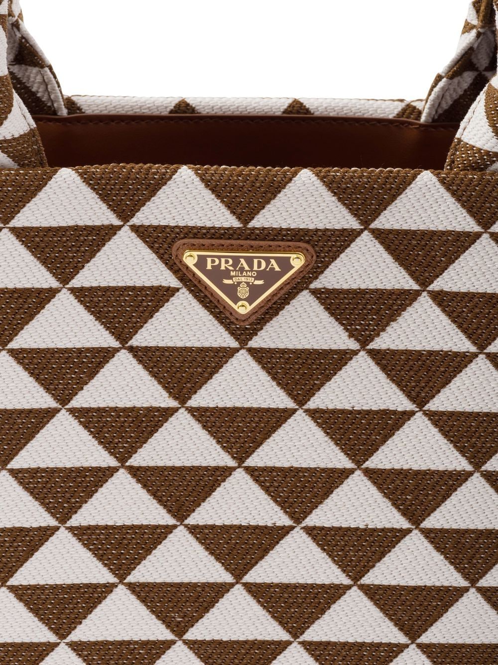 Pra*a large symbole embroidered tote bag