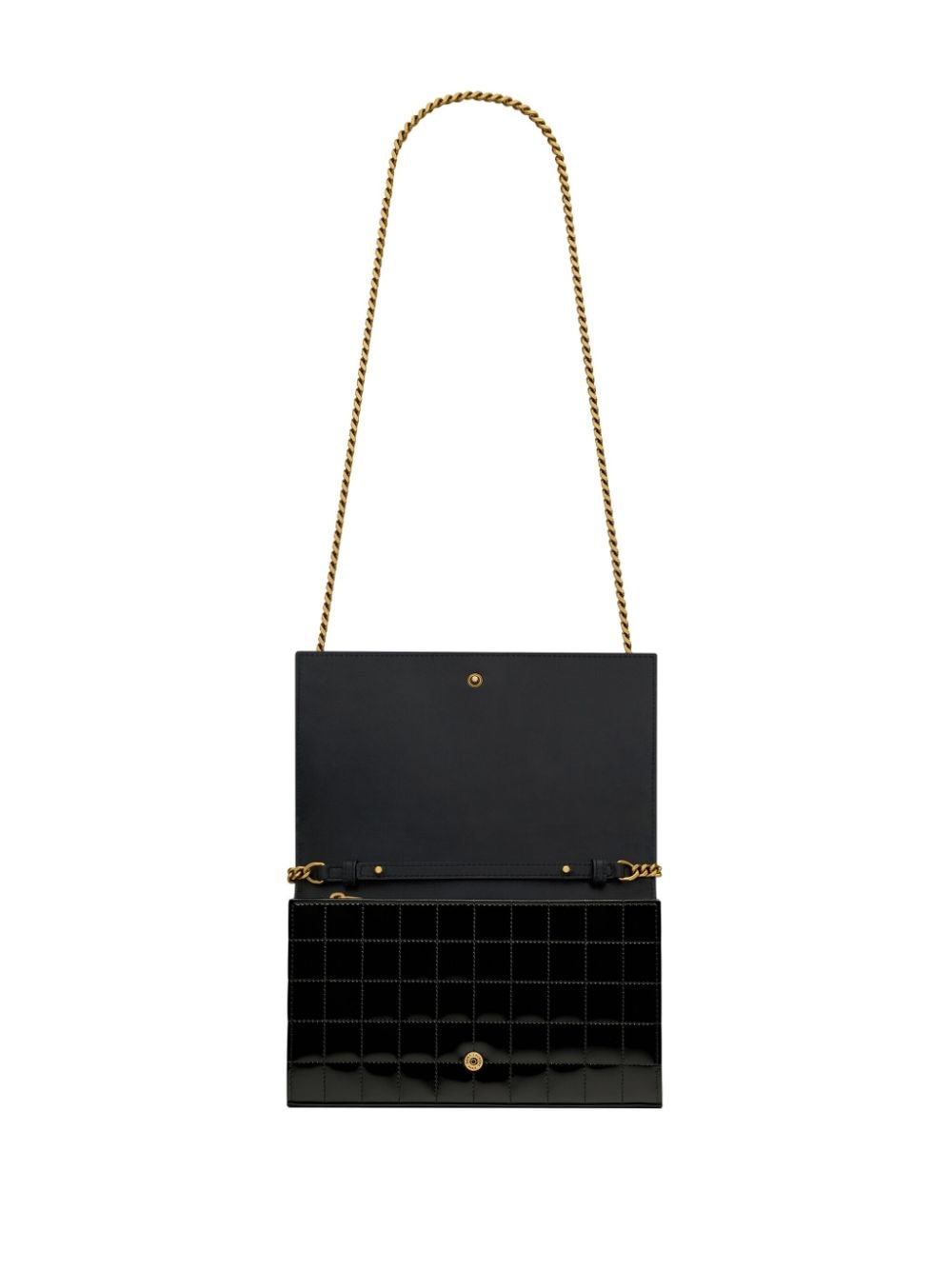 Saint Laurent Cassandre matelassé leather chain wallet