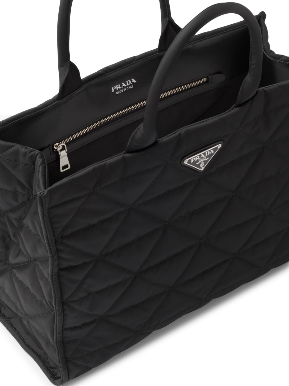 Pra*a re-nylon triangle logo tote bag