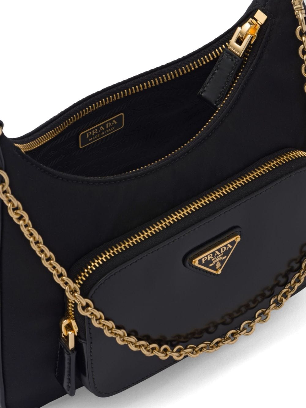 Pra*a triangle-logo shoulder bag