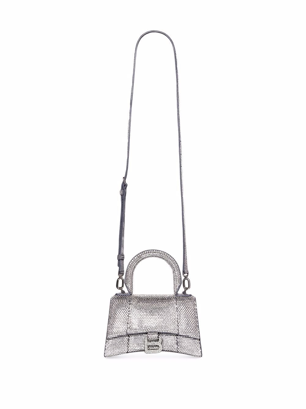 Ba*len*cia*ga crystal-embellished hourglass tote bag