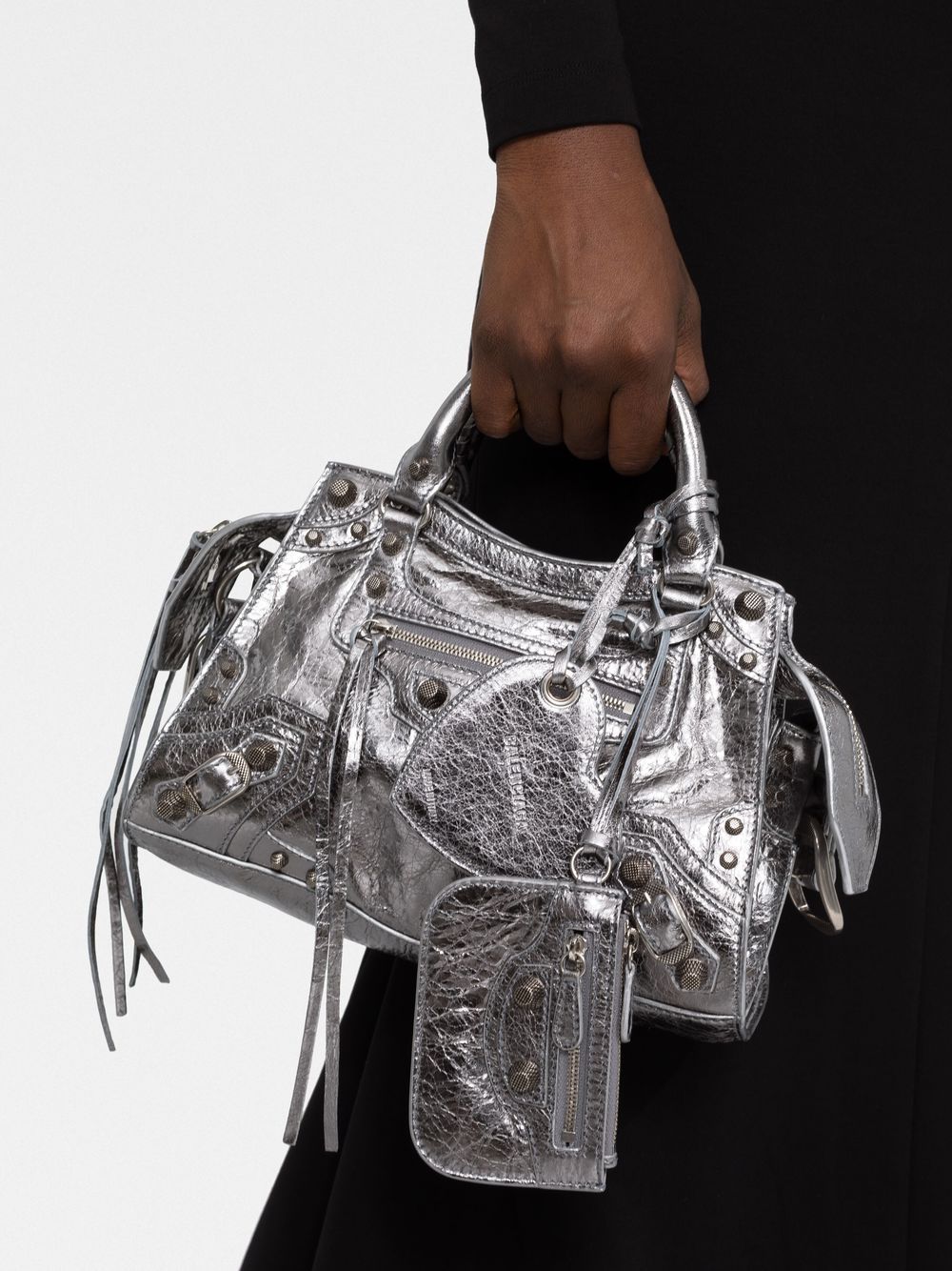 Ba*len*cia*ga xs neo cagole metallic tote bag